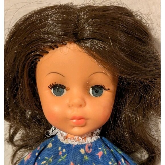 2 Vtg Dolls Rooted Eyelashes Hong Kong Blonde Brunette Cottagecore TLC 9" Set Of - Picture 3 of 14